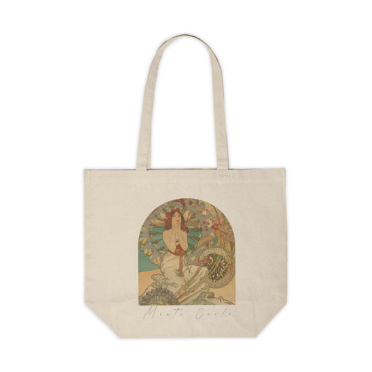 Monaco Monte Carlo by Alphonse Mucha | Large Organic Cotton Tote Bag | Eco-Friendly